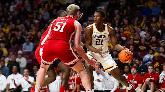 Pharrel Payne dribbles against Nebraska